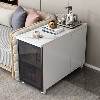 Light Luxury Slate Sofa Side Cabinet Living Room Mobile Side Table Corner Table Simple Modern Coffee Table Cabinet Side Storage Storage Cabinet