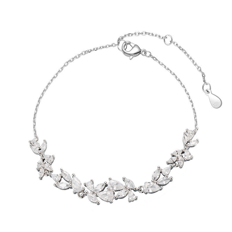 White Copper Wisteria Flower Bracelet for Women Ins Accessible Luxury Simple Hand Jewelry 2023 New Style for Girlfriend