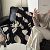 Half-side velvet blanket office sofa blanket black and white two-sided nap thickened blanket autumn and winter velvet blanket