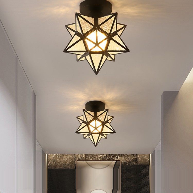 Corridor Aisle Light Nordic Modern Minimalist Entrance Balcony Light Internet Celebrity Hot Style Light Luxury Crystal Ceiling Ginger Tea