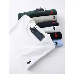 Cross-Border Foreign Trade Supply of Ralph Lauren Rl Round Neck Short-Sleeved Men's Summer Polo Casual Pure Cotton T-Shirt