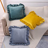 Amazon Nordic ins Style Pillowcase Velvet Solid Color Bedside Pillowcase Ruffled Sofa Cushion Cover