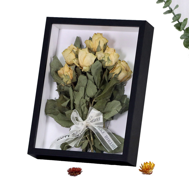 Dried flower photo frame diy wooden puzzle frame handmade creative specimen clay 3.5cm hollow photo frame table wholesale