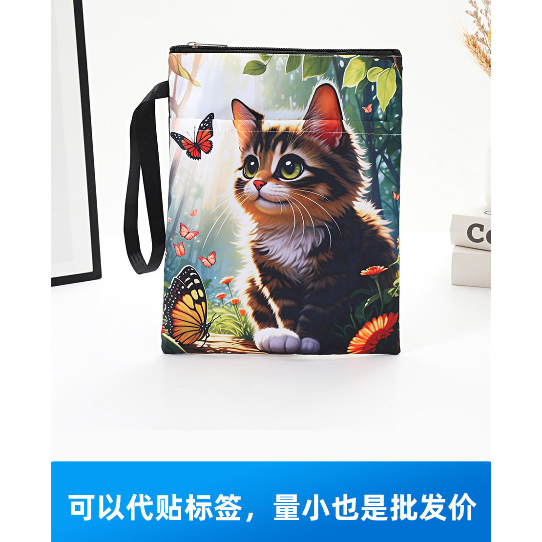 Ready-Made Glasses Bag, Book Bag, Book Bag, Mini Notebook, Convenient Bag, Printed Cartoon Tutoring Bag, Multi-Card Bag