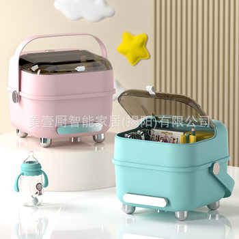 Baby tableware storage box tableware bottle storage box dustproof draining baby large capacity food supplement tool storage box