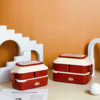 Japanese-style double-layer lunch box cute girl heart student lunch box office worker with lid microwave oven heating portable lunch box