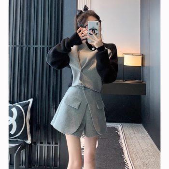 Casual Sports suit Women's 2024 Spring and Autumn New Celebrity Style High-end Fashionable Elegant Waist Shorts Two-piece Set