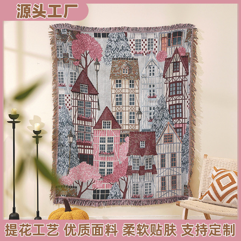 New Ins Style Jacquard Thread Blanket Thickeneded Encrypted Soft Casual Sofa Cover Blanket Tapestry Art Gift Blanket Factory