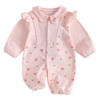 Baby clothes spring and autumn pure cotton men and women Baby floral jumpsuit long sleeve romper air conditioning clothes source manufacturer
