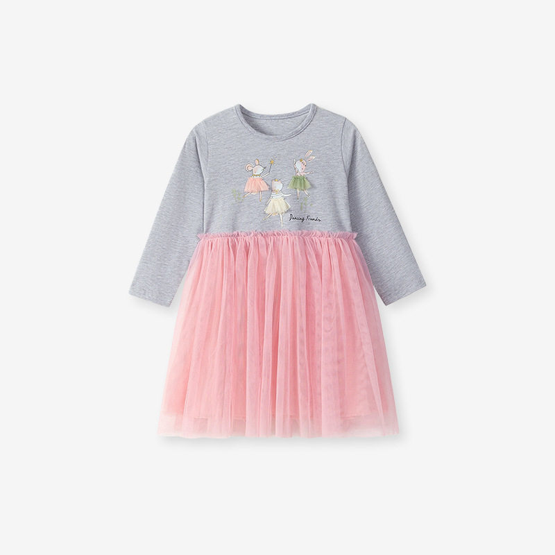 [Style] Girls' Dress, Autumn Tulle Princess Dress, Cartoon Cute Kids' Dress