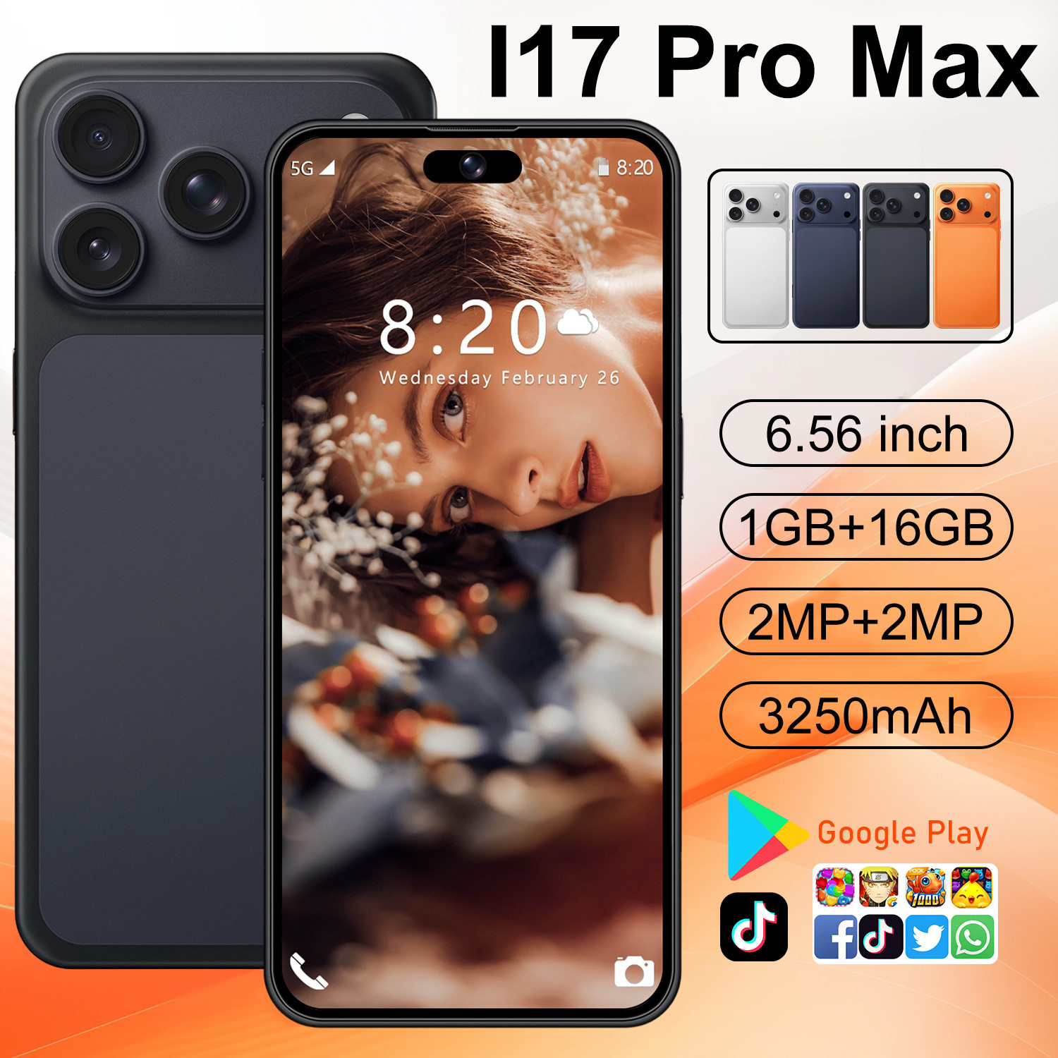 新款i17Promax跨境智能手机1+16G全新未拆封工厂直销低价批发代发