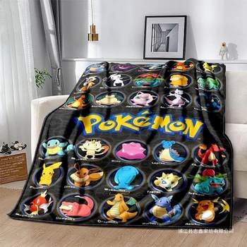Factory Direct Supply Pikachu Series Digital Printed Flannel Blanket Children's School Lunch Break Blanket