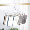 Household Cooling and Drying Socks Rack Underwear Baby Multi-functional Clip Hook Stainless Steel Socks Rack Multi-clip Hanger