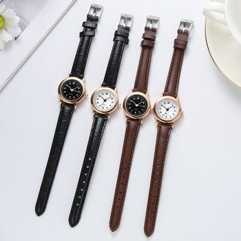 [Dropshipping]Belt-Style Small Round Watch, Vintage Fashion Women's Wristwatch, Thin Strap, Small Dial, Digital Women's Watch