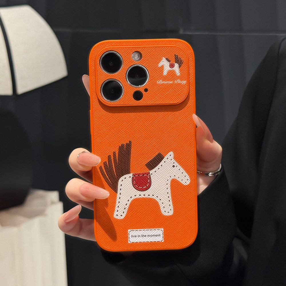 Suitable for Iphone17Promax Mobile Phone Case New Cross Pattern Leather Apple 16/15 All-Inclusive 14 Protective Cover