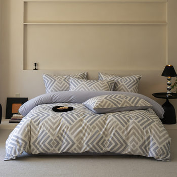 Class a Autumn and Winter Thickeneded Cotton Brushed Three or Four Piece Set Naked Sleeping Quilt Cover Bed Sheetss Nantong Home Textile Bedding Quilt Cover Wholesale