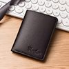 Card Holder Men's Wallet Short Portable Anti-Degaussing Id Card Holder Simple Compact Card Holder Driver's License Leather Case
