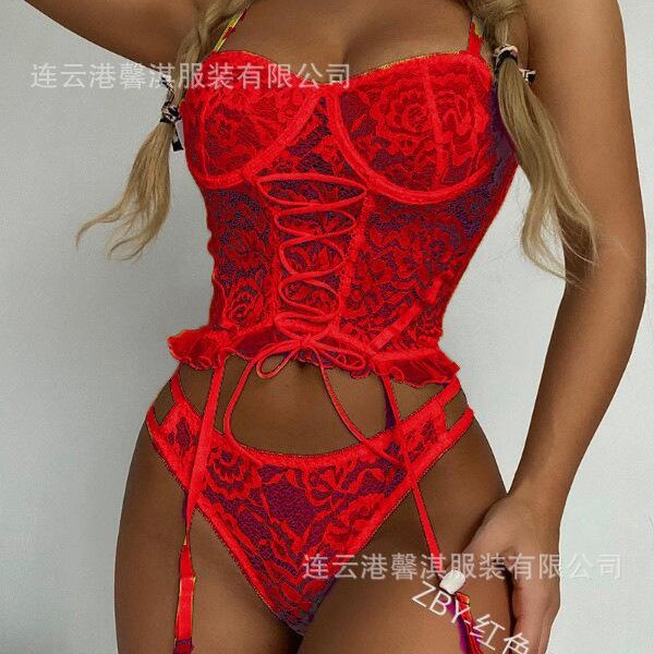 新款性感情趣内衣吊带情趣纯欲睡衣女睡裙蕾丝薄款套装批发Zby786