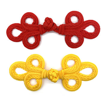 Miaoyi clothing accessories hand-woven large three-leaf polyester buttons decorative coat buttons cheongsam plate buttons wholesale