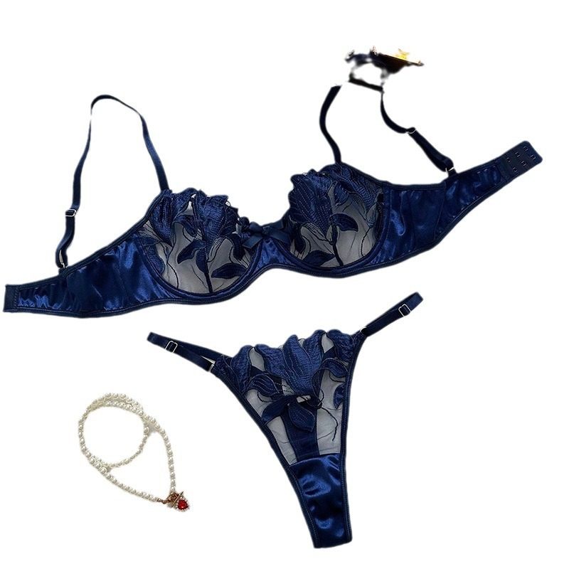 Europe and the United States small fresh flower embroidery sexy underwear sexy bra Amazon sexy suit ladies 23171