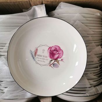 2 yuan multi-store ceramic tableware Bowl plate 8 inch fruit plate rice plate flower fruit plate rice plate