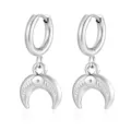 Steel color small crescent earrings ms-680