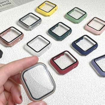 Applicable to AppleWatch Apple Watch S8 tempered integrated shell SE protective shell iWatchS7 transparent protective cover
