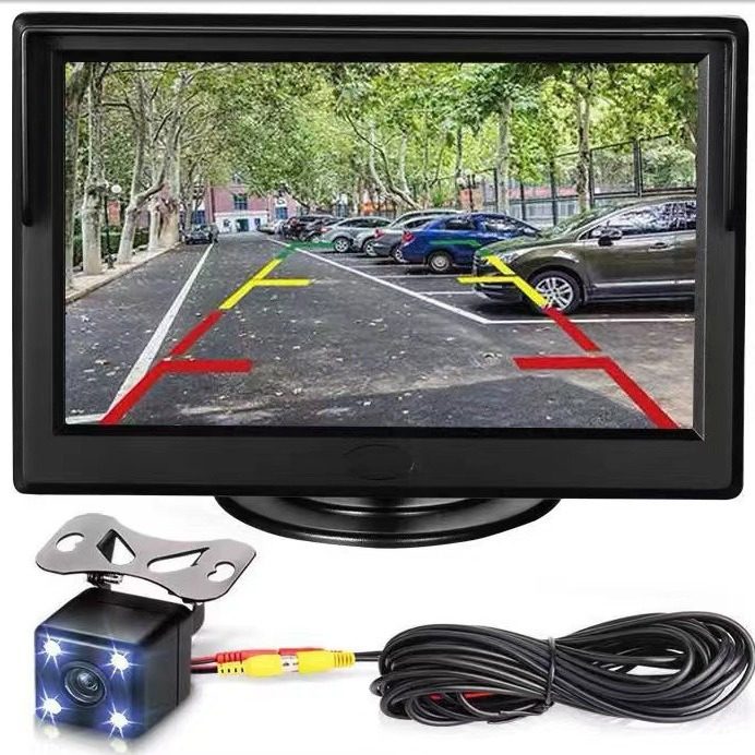 4.3 inch desktop car monitor 12v HD night vision real-time recording reversing image simple installation package