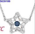 Five-pointed star blue diamond necklace