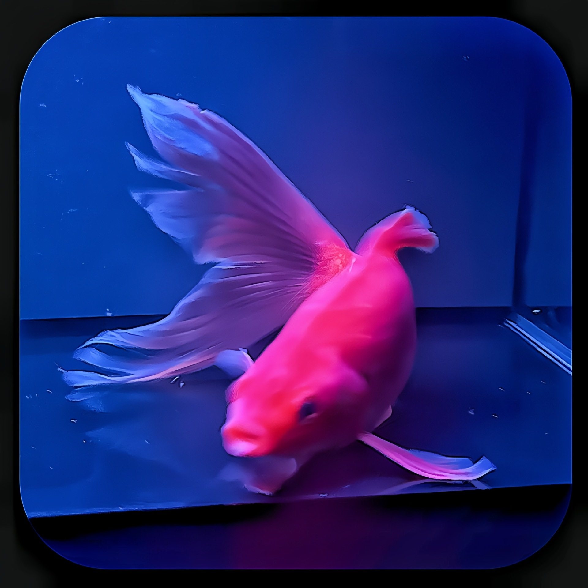 Butterfly Koi Ornamental Fish Live Fish with Large Fins, Long Tail, Short Body, Premium Spherical Red Imperial Cold Water Koi, Easy to Maintain and Durable