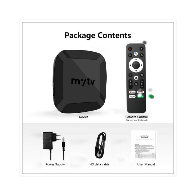 4K HD V96Q ATV Network Set Top Box S905 TV BOX Dual Band Bluetooth Voice Remote Control