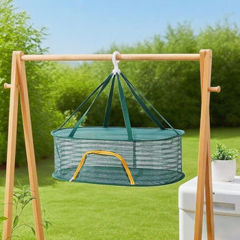 Multifunctional Household Drying Basket, Closed Zipper Clothes Drying Basket, Outdoor Multi-Layer Hanging Drying Net Bag