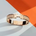 Rose gold milk tea h bracelet