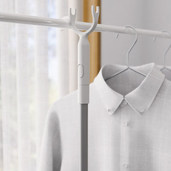 Space Aluminum Telescopic Clothes Fork Wholesale Balcony Rental Dormitory Home Indoor Extended Clothes Drying Clothes Drying Rod