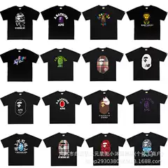 Cross-Border Export Trendy Brand Short-Sleeved Men's Letter Printed American Street Loose Couple Casual T-Shirt Half-Sleeved Shirt