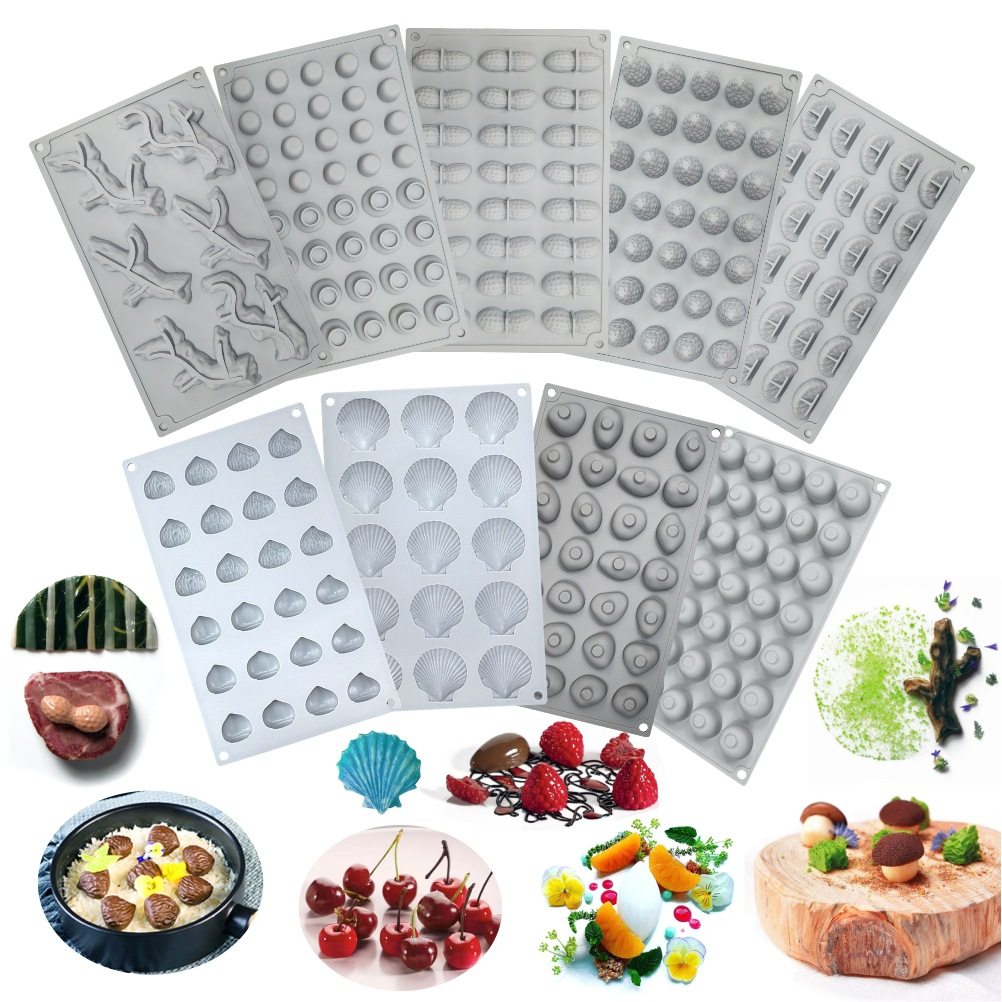 Chestnut Raspberry Peanut Mousse Mold Cold Dish Pebble Silicone Mold Mini Candy Fruit Cake Artistic Plating