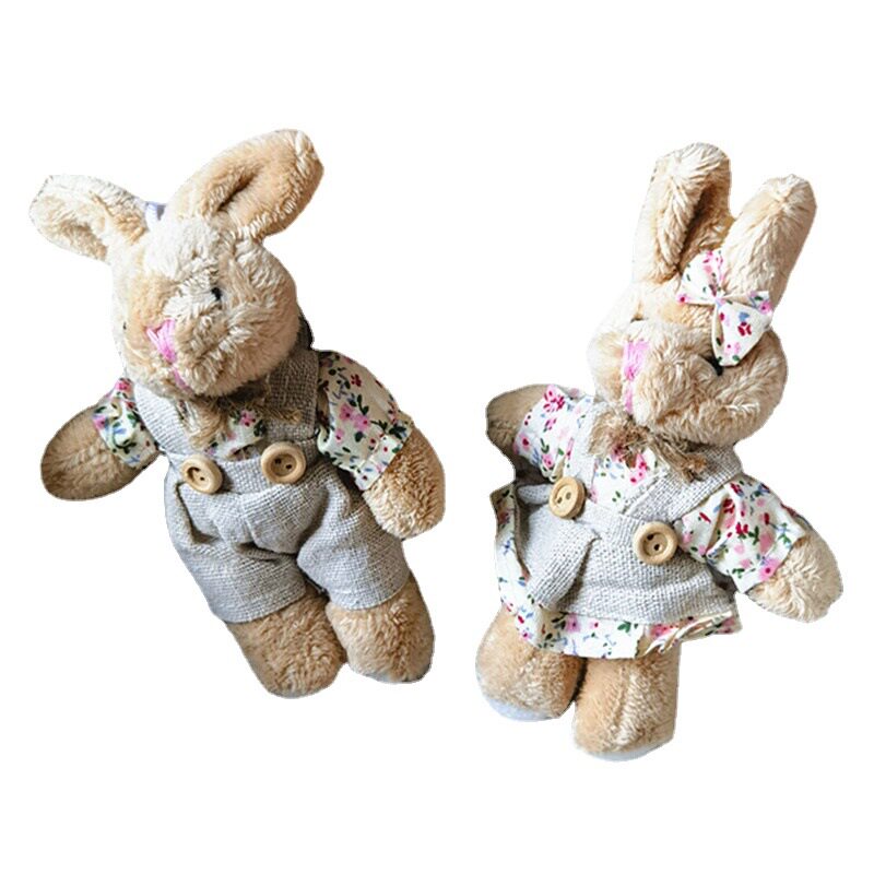 卡通钥匙麻衣小兔子玩偶书包挂件小熊包包挂饰可爱娃娃毛绒玩具