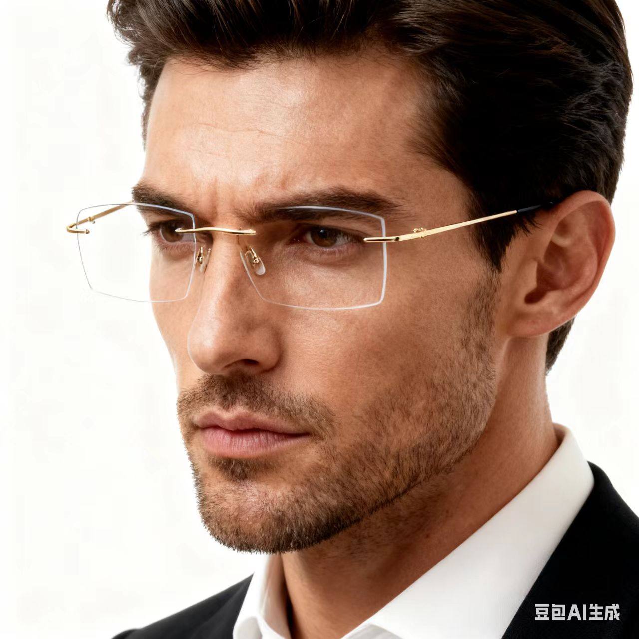 Sunny in stock wholesale new small box rimless metal glasses can be equipped with myopia anti blue light glasses