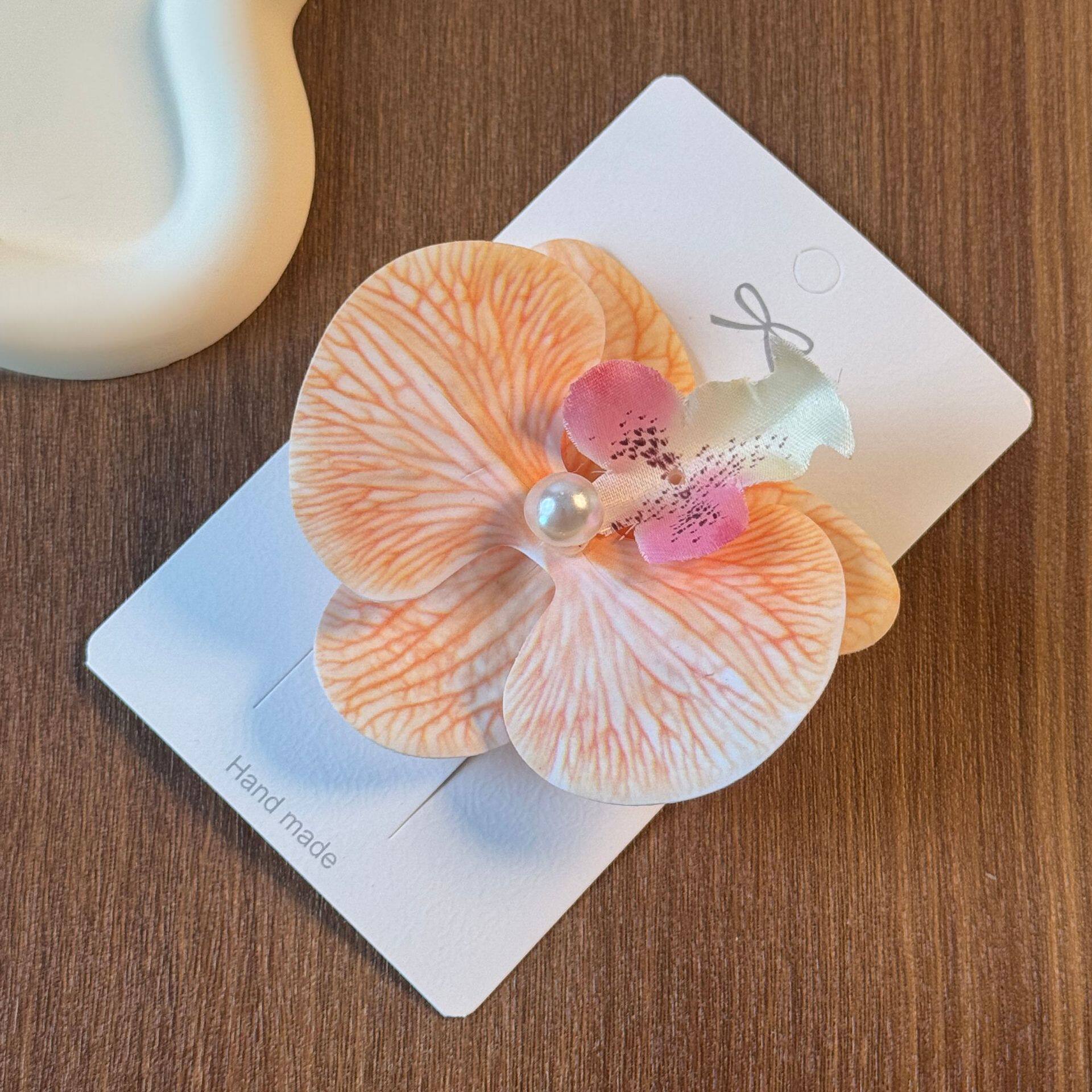 新款蝴蝶兰花朵发夹高颜值抓夹氛围感度假拍照鸭嘴夹发饰跨境头饰