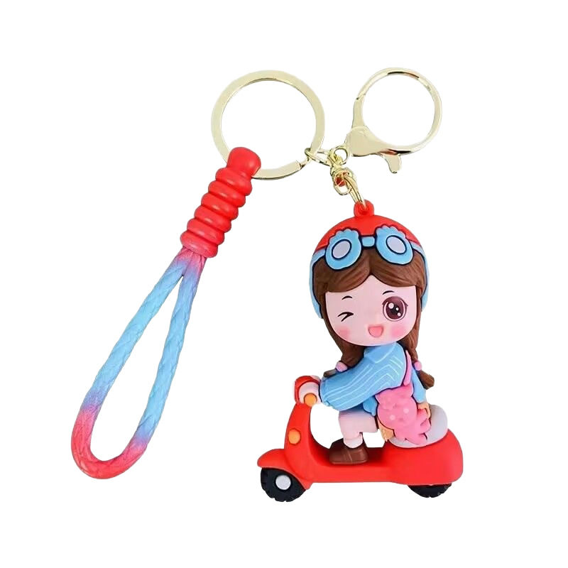 Keychain New Creative Electric Car Women Cute Couple Key Chain Pendant Car School Bag Hanging Cartoon Small Gift