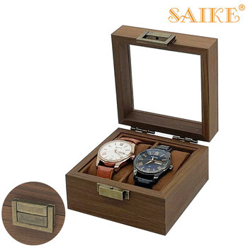 [Retro Edition] in stock Wholesale Black Walnut Wooden Double Watch Storage Box Watch Box Couple Watch Box