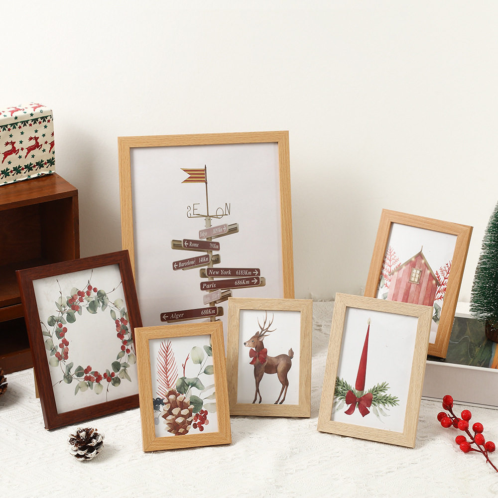 Photo Frame Table Wall Hanging Universal Wooden Photo Frame 5 Inch 6 Inch 7 Inch 8 Inch A4 Photo Frame Glass Photo Frame MDF Photo Frame