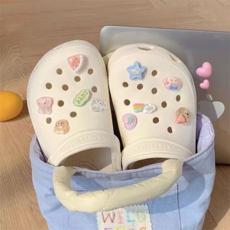 Crocs Accessories DIY Removable Shoe Flower Shoe Buckle Decorative Buckle Crystal Transparent Cute Slippers Jewelry Shoe Flower Buckle