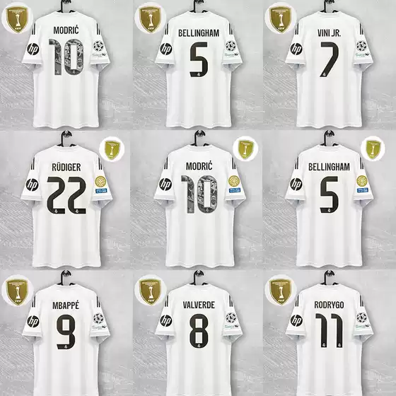 2526Real Madrid Home Jersey No. 9 Mbappe Bellingham No. 10 Modric Football Uniform