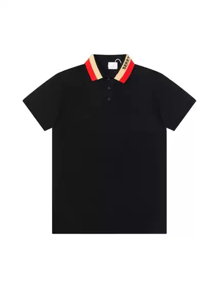 Spring and summer polo shirt new collar letter jacquard logo logo logo men's short sleeved half sleeved