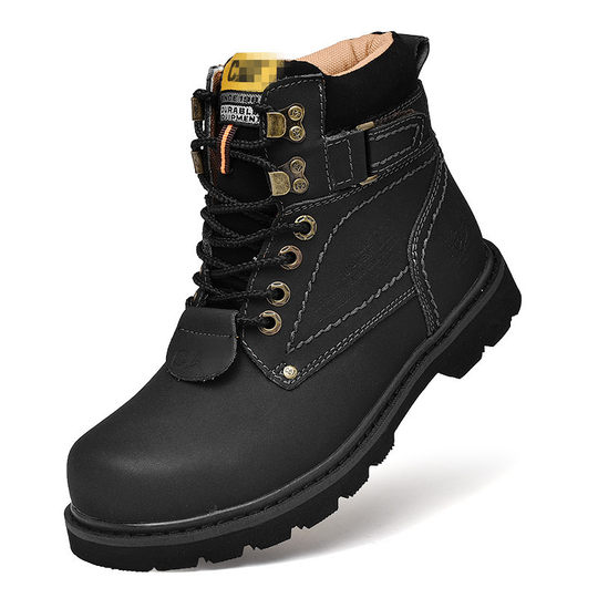 Classic Versatile Casual Martin Boots for Men, British Style Retro Work Shoes, Leather Shoes for Men and Women, High-Top Short Boots, Snow Boots