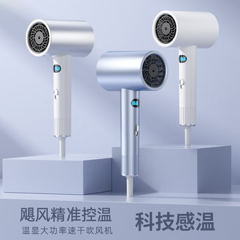 Cross-Border Household Hair Dryer with High Power, Negative Ion Hair Care, Smart Digital Display, Strong Wind, Electric Hair Dryer, Quick-Drying Hair Dryer
