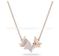 Butterfly rose gold and white diamond necklace
