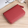 Amazon Japanese and Korean Genuine Leather Card Holder Men's and Women's Wallet Short Style Purse Accordion Card Holder Zipper Coin Purse Cowhide