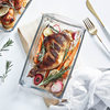 Imported All-Steel High Temperature Resistant Glass Baking Pan Set Oval Fish Plate Baked Rice Barbecue Bowl Microwave Oven Large